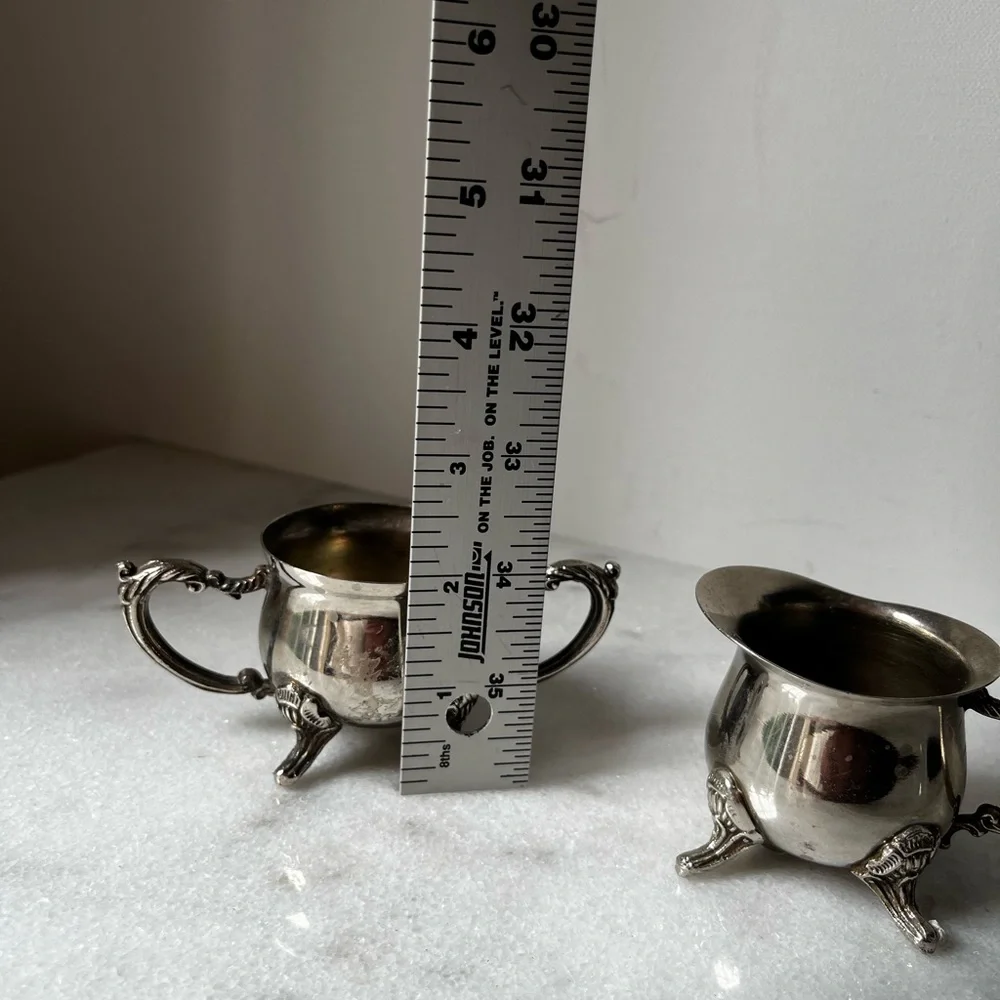 Vintage Silver Creamer and Sugar Set